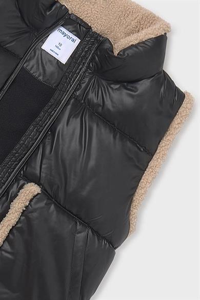 Mayoral Kız Çocuk 8-18  Yaş İçi Polarlı Peluş Detaylı Yelek Siyah