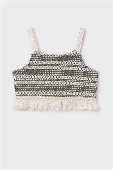 Mayoral Kız Çocuk 8-18 Yaş İp Askılı Triko Crop 6040 Yeşil