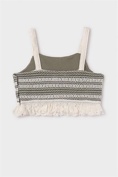 Mayoral Kız Çocuk 8-18 Yaş İp Askılı Triko Crop 6040 Yeşil