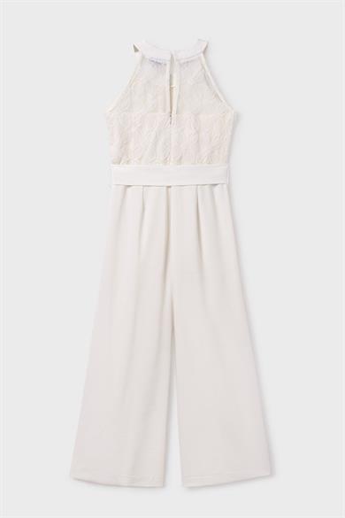 Mayoral Kız Çocuk 8-18 Yaş İşlemeli Kemerli Tulum 6864 Ekru