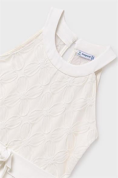 Mayoral Kız Çocuk 8-18 Yaş İşlemeli Kemerli Tulum 6864 Ekru