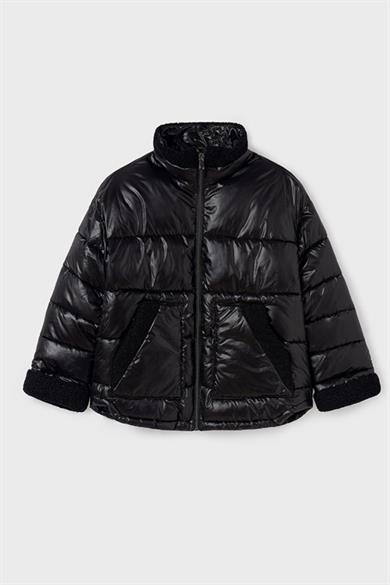 Mayoral Kız Çocuk 8-18 Yaş Peluş Detaylı Kışlık Mont Siyah