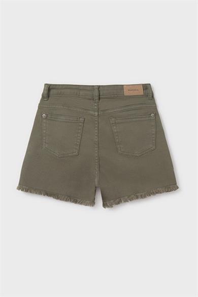 Mayoral Kız Çocuk 8-18 Yaş Püsküllü Renkli Denim Şort 275 Haki
