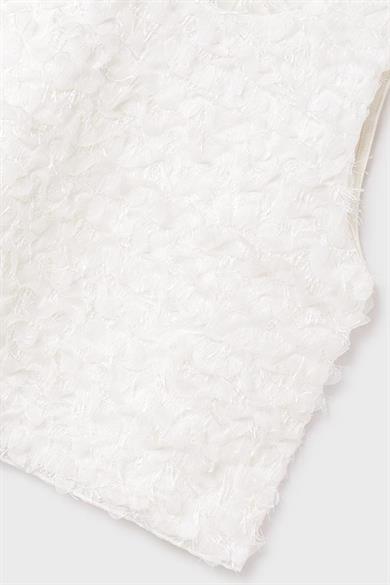 Mayoral Kız Çocuk 8-18 Yaş Üç Boyutlu Çiçek İşlemeli Bluz 6038 Beyaz