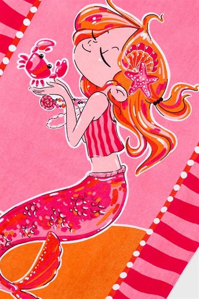 Mayoral Kız Çocuk Deniz Kızı Desenli 150×80 Cm Deniz Havlusu Pembe