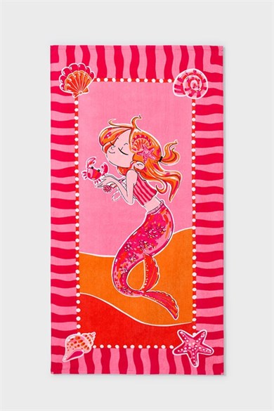 Mayoral Kız Çocuk Deniz Kızı Desenli 150×80 Cm Deniz Havlusu Pembe
