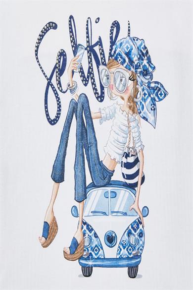 Mayoral Kız Çocuk Desenli Taytlı Takım 3736 Beyaz