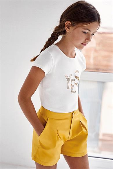 Mayoral Kız Çocuk Saten Şort 6268 Hardal