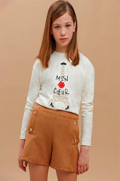 Mayoral Kız Çocuk Süet Şort 7210 Camel
