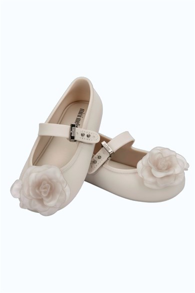 Mini Melissa Kız Çocuk 22-30 Numara Soft Ballerina Studs Petals Babet Krem