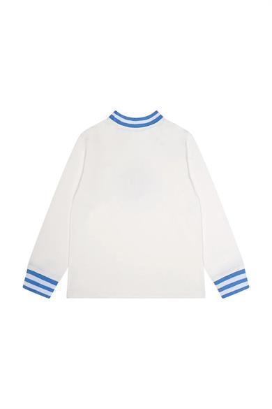 Minycenter Erkek Çocuk 2-6 Yaş Arma Nakışlı Uzun Kollu T-shirt Mavi
