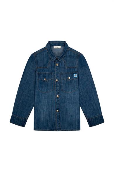 Minycenter Erkek Çocuk 2-6 Yaş Cepli Denim Gömlek Mavi