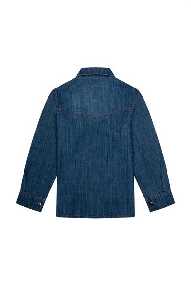 Minycenter Erkek Çocuk 2-6 Yaş Cepli Denim Gömlek Mavi