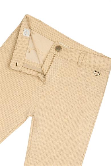 Minycenter Kız Çocuk 2-6 Yaş İspanyol Paça Simli Örme Pantolon Bej