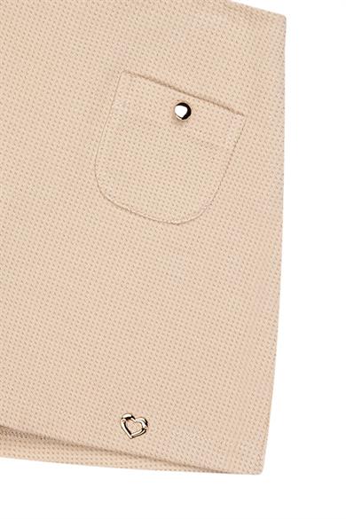 Minycenter Kız Çocuk 2-6 Yaş Simli Örme Şort Etek Bej