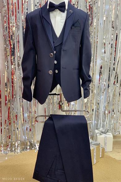 Mogi Erkek Çocuk Damatlık Klasik Takım Elbise 20304 Lacivert