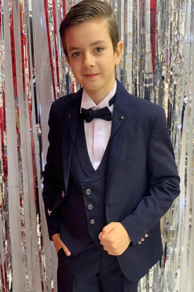 Mogi Erkek Çocuk Damatlık Klasik Takım Elbise 20304 Lacivert