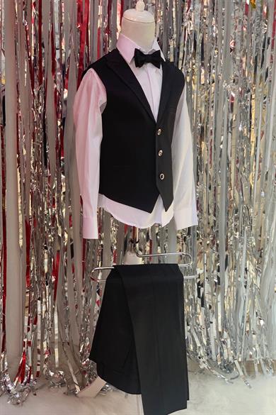 Mogi Erkek Çocuk Klasik Yelekli Takım 20516 Siyah