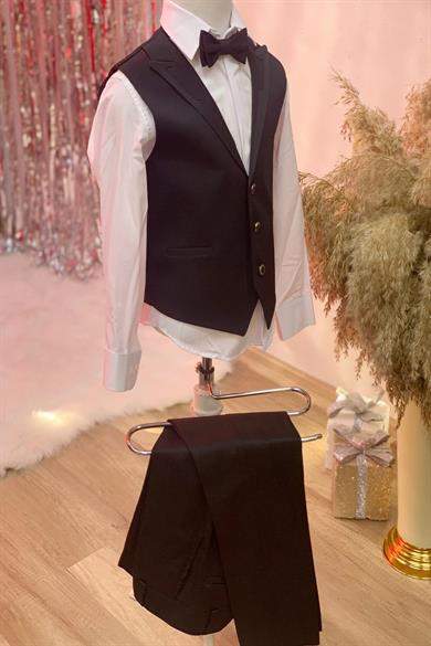 Mogi Erkek Çocuk Klasik Yelekli Takım 20516 Siyah