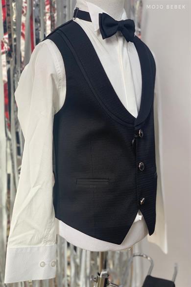 Mogi Erkek Çocuk 1-12 Yaş Klasik Yelekli Takım Siyah