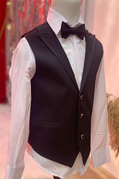 Mogi Erkek Çocuk Klasik Yelekli Takım 20516 Siyah