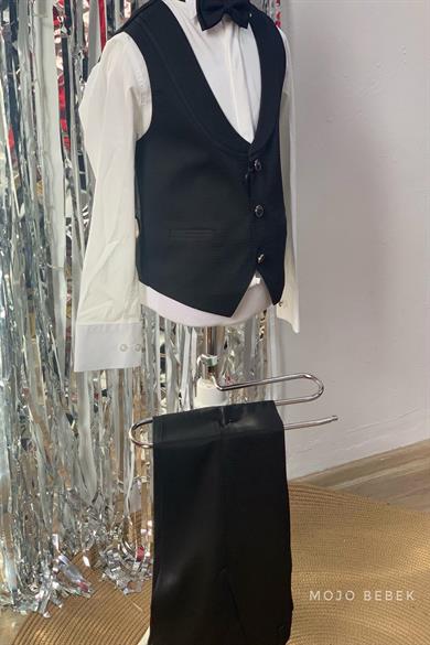 Mogi Erkek Çocuk 1-12 Yaş Klasik Yelekli Takım Siyah