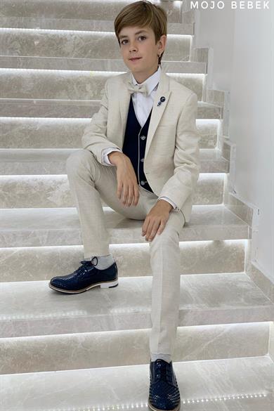 Mogi Erkek Çocuk 3-14 Yaş Spor Yelekli Ceketli Takım Elbise 20267 Bej