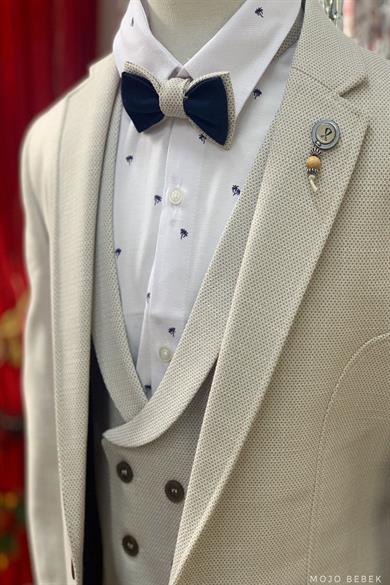 Mogi Erkek Çocuk Yelekli Ceketli Takım Elbise 19236 Bej