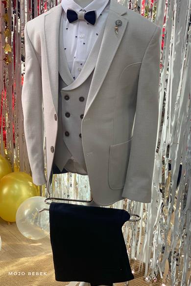 Mogi Erkek Çocuk Yelekli Ceketli Takım Elbise 19236 Bej