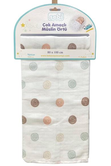 Mojo Bebek %100 Pamuk Çok Amaçlı Müslin Örtü 9209 Somon