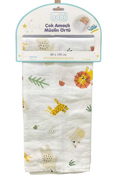 Mojo Bebek %100 Pamuk Çok Amaçlı Müslin Örtü 9209 Hardal