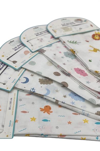 Mojo Bebek %100 Pamuk Çok Amaçlı Müslin Örtü 9209 Hardal