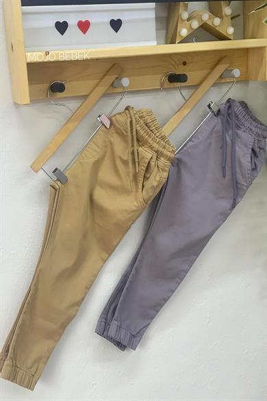 Mojo Bebek Erkek Çocuk Lastikli Bel Kanvas Pantolon 2182 Gri