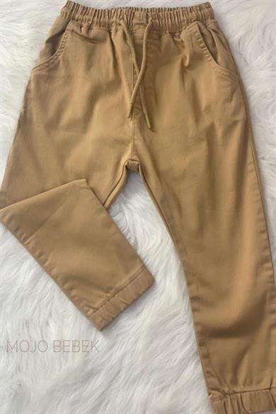 Mojo Bebek Erkek Çocuk Lastikli Bel Kanvas Pantolon 2182 Kahverengi