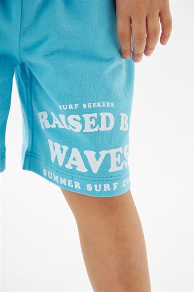 Mojo Bebek Erkek Çocuk Surf Camp %100 Pamuk Penye Şort 219279 Turkuaz