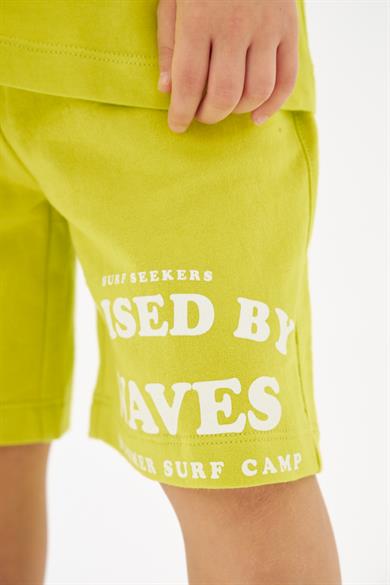 Mojo Bebek Erkek Çocuk Surf Camp %100 Pamuk Penye Şort 219279 Yeşil