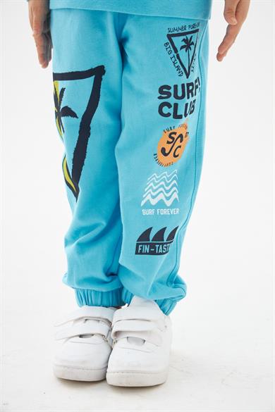 Mojo Bebek Erkek Çocuk Surf Club %100 Pamuk Lastikli Paça Eşofman Altı 219278 Turkuaz