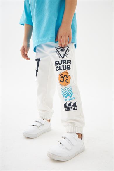 Mojo Bebek Erkek Çocuk Surf Club %100 Pamuk Lastikli Paça Eşofman Altı 219278 Ekru