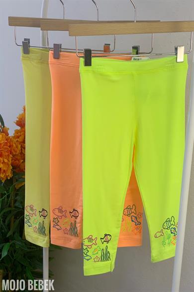 Mojo Bebek Kız Çocuk 1-5 Yaş  Balık Desenli Tayt 9226 Sarı