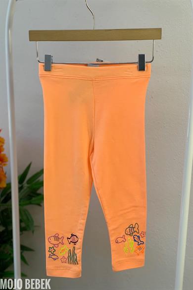 Mojo Bebek Kız Çocuk 1-5 Yaş  Balık Desenli Tayt 9226 Turuncu
