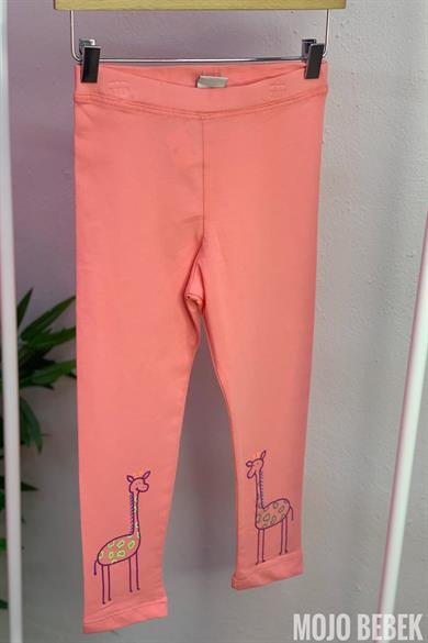 Mojo Bebek Kız Çocuk 1-8 Yaş Zürafa Baskılı Tayt 9224 Somon