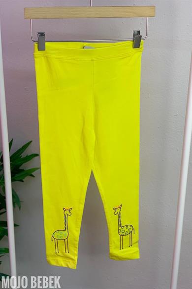 Mojo Bebek Kız Çocuk 1-8 Yaş Zürafa Baskılı Tayt 9224 Sarı