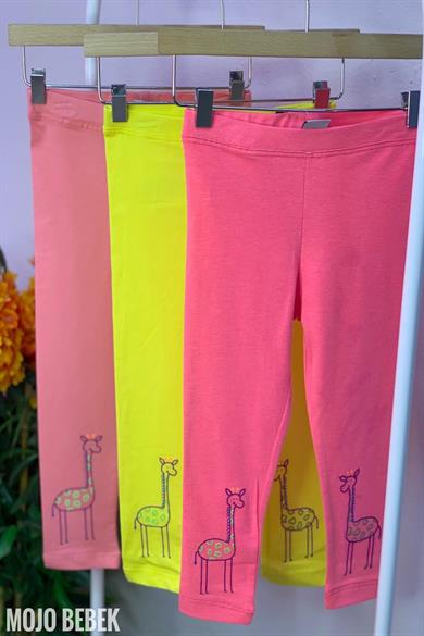Mojo Bebek Kız Çocuk 1-8 Yaş Zürafa Baskılı Tayt 9224 Fuşya