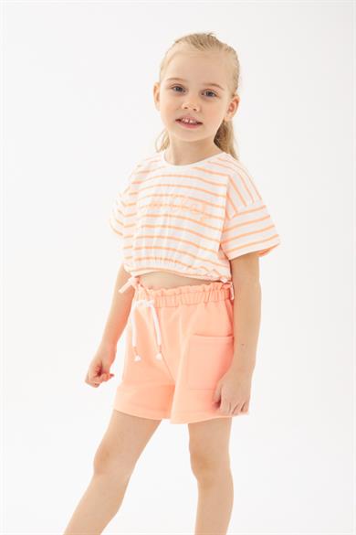 Mojo Bebek Kız Çocuk Çift Cepli Penye Şort 219313 Somon