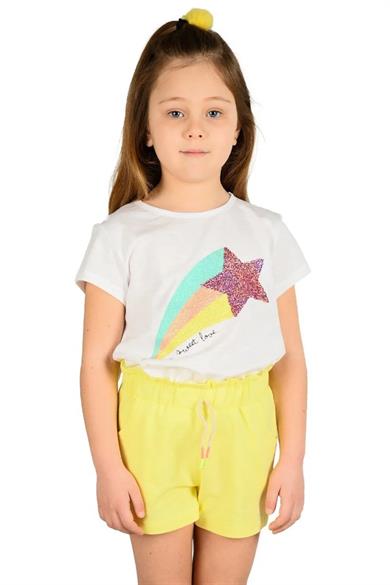 Mojo Bebek Kız Çocuk Pul ve Sim Detaylı  Baskılı T-shirt 219087 Beyaz