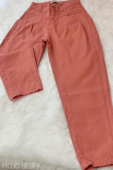 Mojo Bebek Kız Çocuk Yüksek Bel Mom Jean 2184 Kiremit