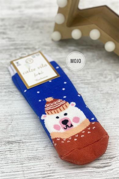Mojo Bebek Unisex Yeni Yıl Konsept Havlu Çorap 3010 Saks
