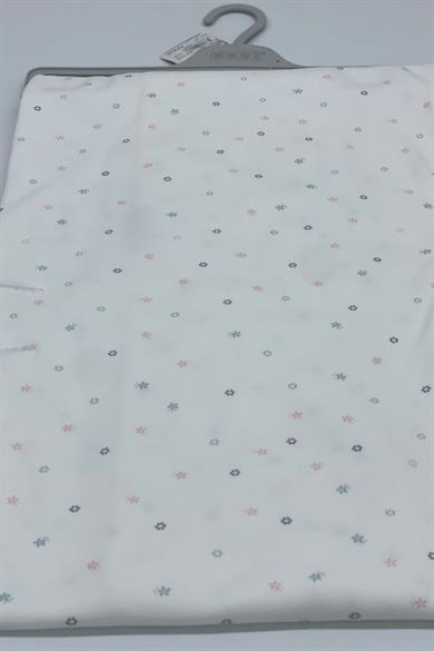 Mojo Bebek Yıldız Baskılı Penye Battaniye 1563 Beyaz-Pembe