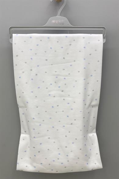 Mojo Bebek Yıldız Baskılı Penye Battaniye 1563 Beyaz-Mavi