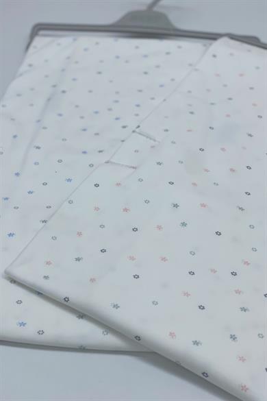 Mojo Bebek Yıldız Baskılı Penye Battaniye 1563 Beyaz-Mavi